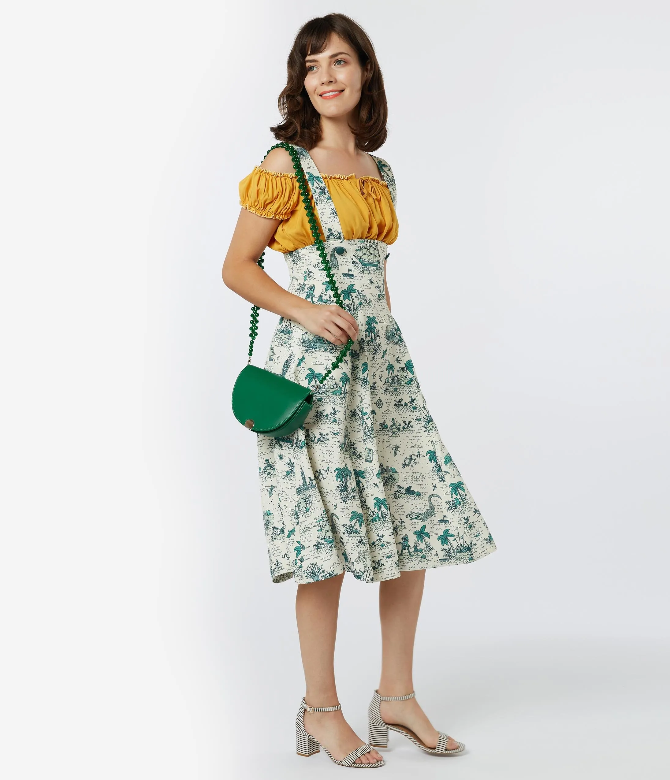 1950s Style Neverland Print Jumper Circle Skirt