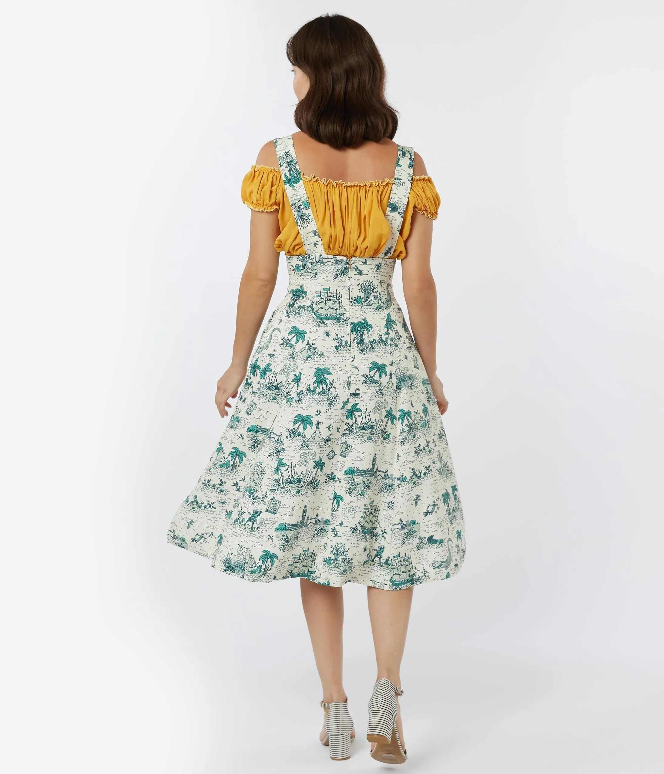 1950s Style Neverland Print Jumper Circle Skirt