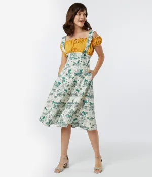 1950s Style Neverland Print Jumper Circle Skirt