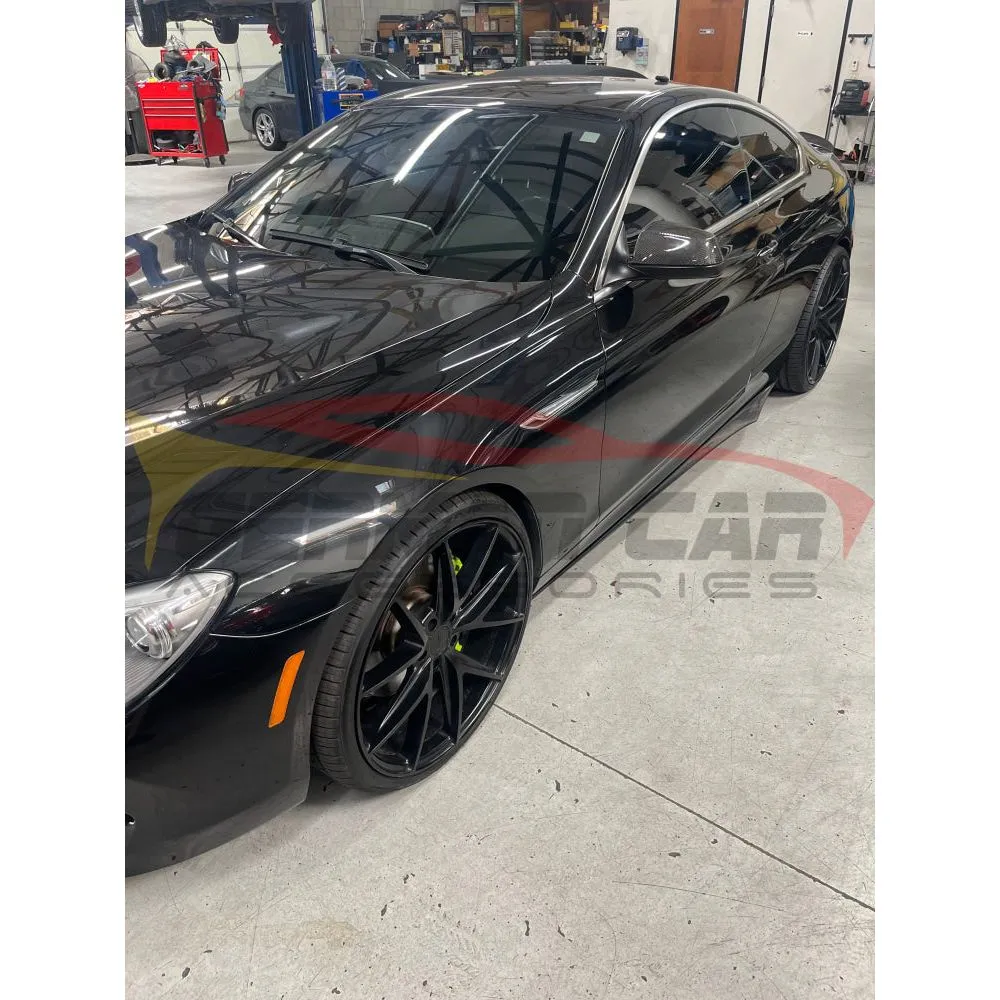 2013-2018 BMW 6-Series/M6 Carbon Fiber V Style Side Skirts | F06/F12/F13