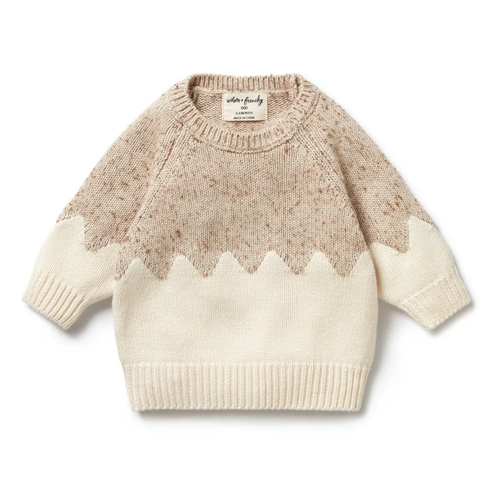Almond Fleck Knitted Jacquard Jumper