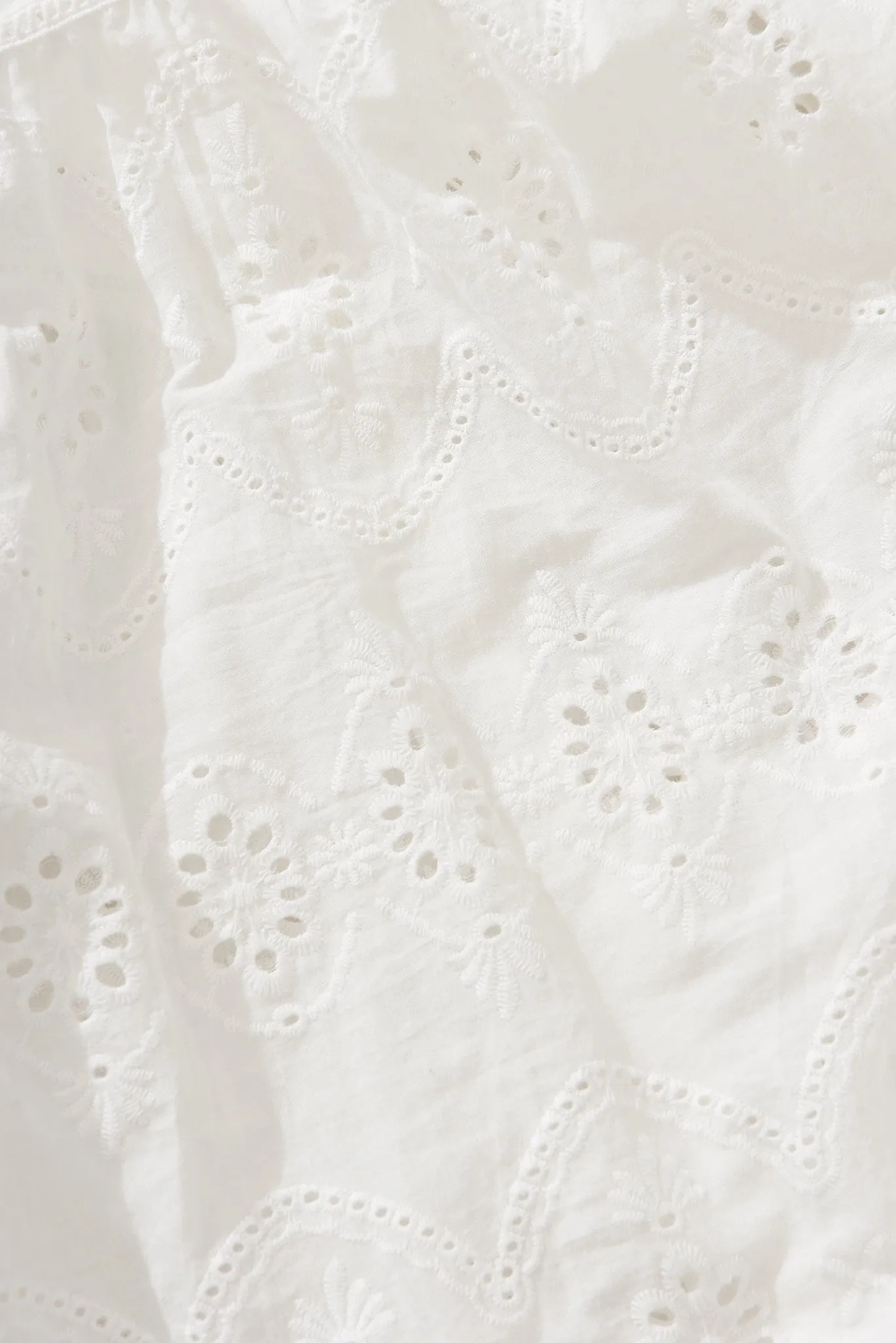 Angelina Shirt In White Cotton Broderie