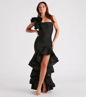 Audrey Formal Ruffled One Shoulder Dress