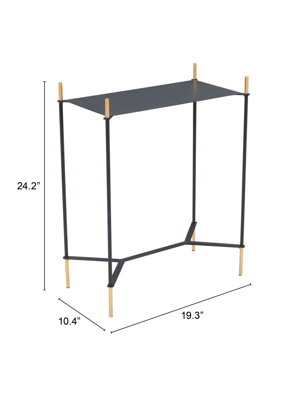 Austin Side Table Black & Gold
