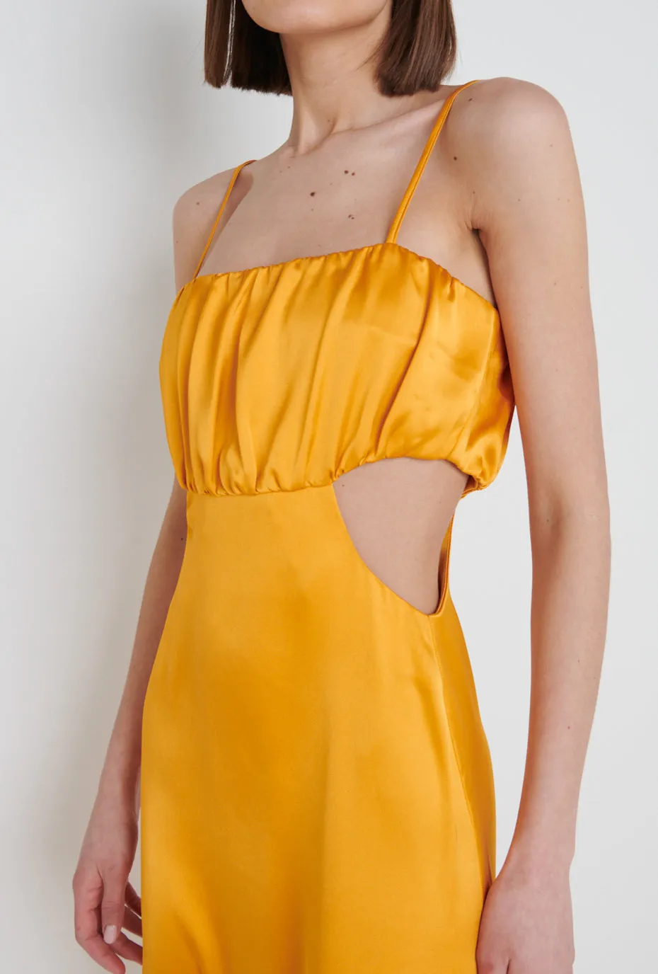 Ava Cut Out Bandeau Midaxi Dress - Tangerine
