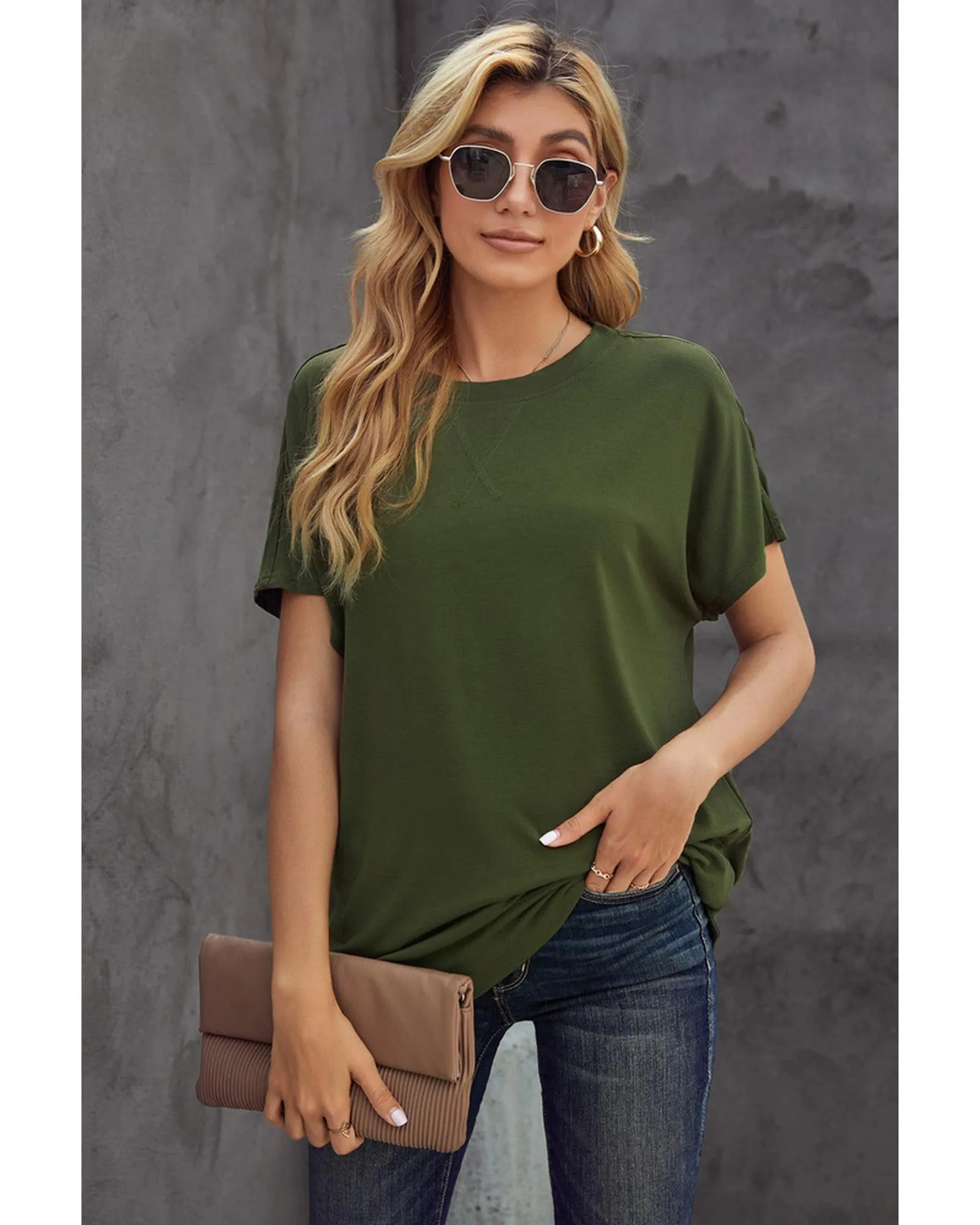 Azura Exchange Solid Color Short Sleeve Tee - S