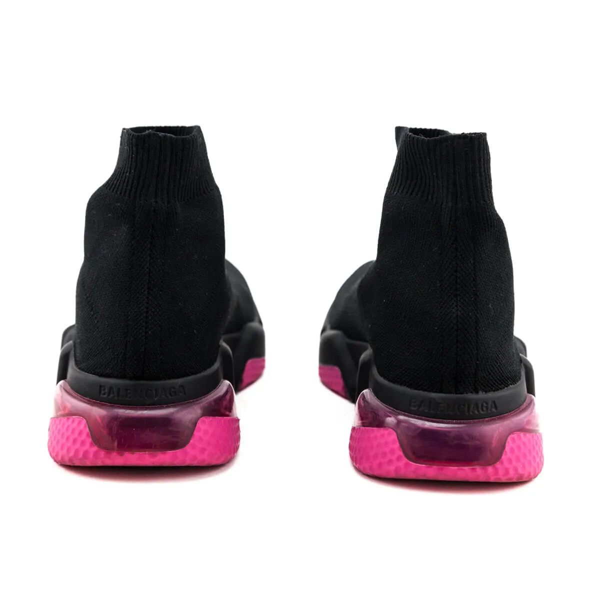 Balenciaga Black & Pink Speed Trainer Bubble Heel Sock Sneakers Size US 7 | EU 37