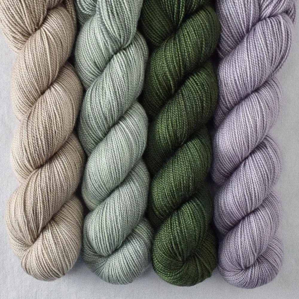 Bark, Beachglass, Chinchilla, Nori - Yummy 2-Ply Quartet