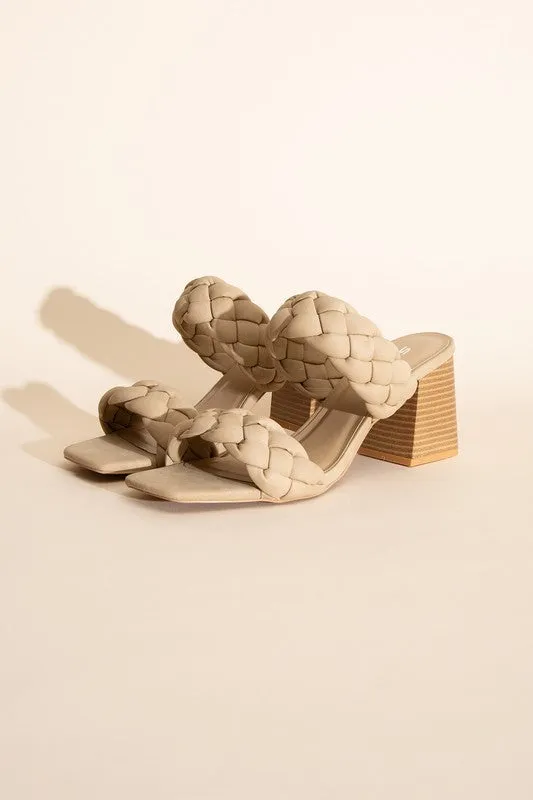 Black Stras Mule Heels Braided BUGGY-S
