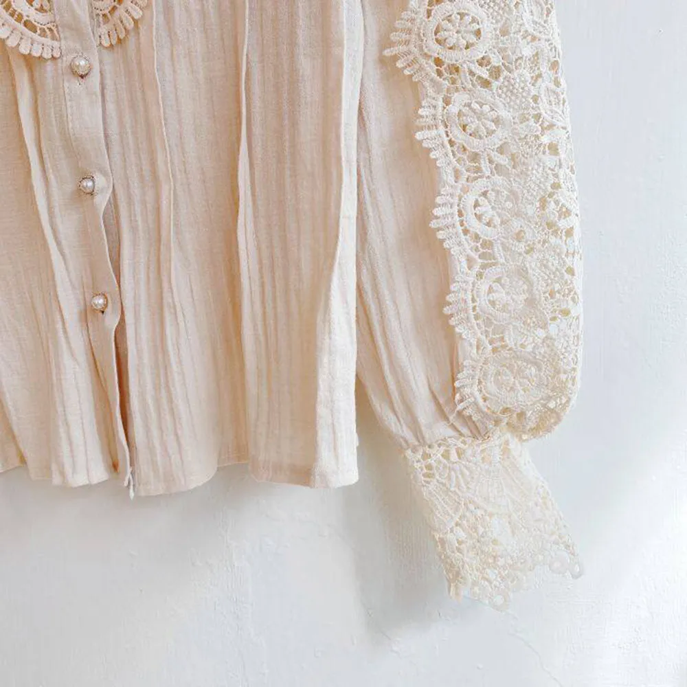 Blanca Summer Lace Vintage Blouse