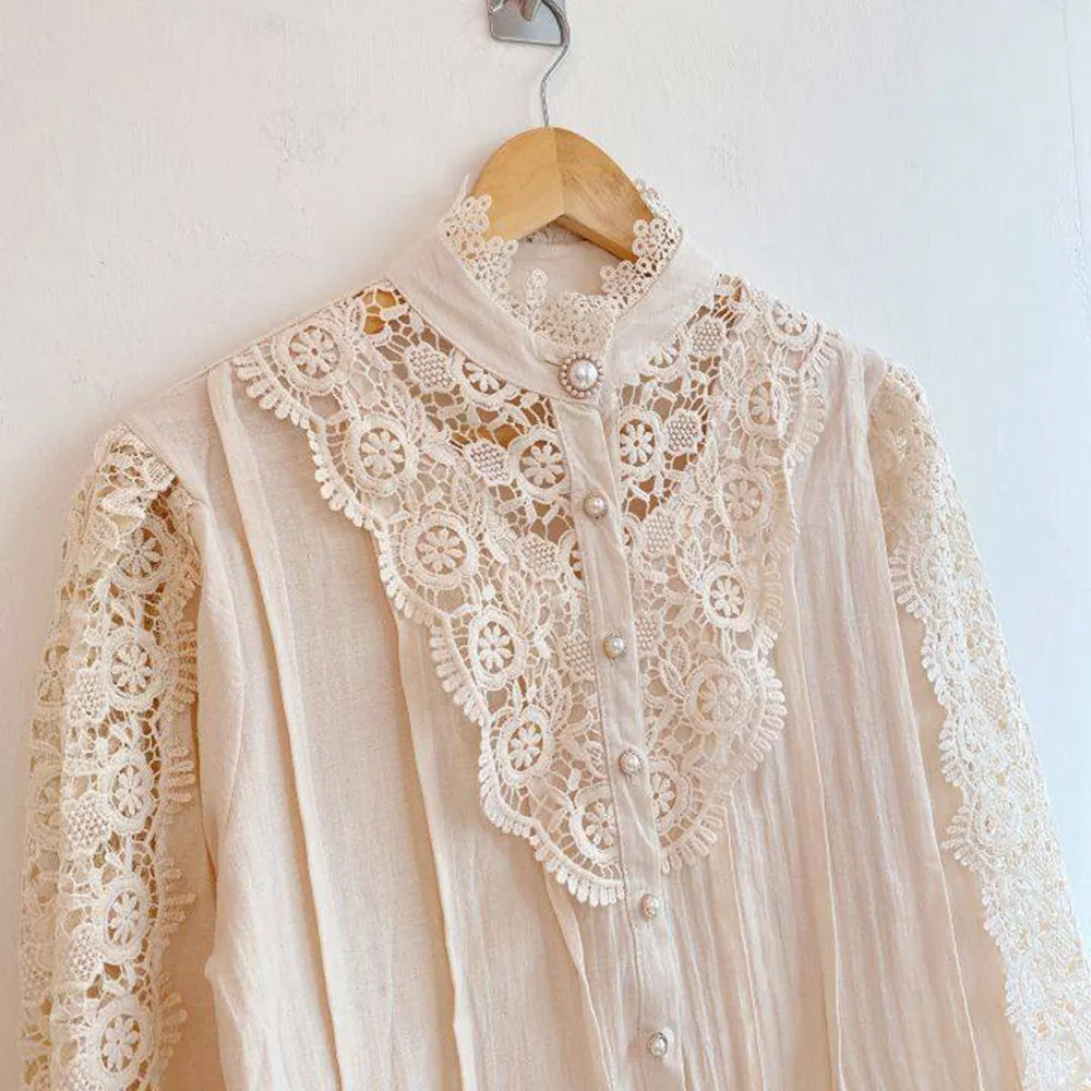 Blanca Summer Lace Vintage Blouse