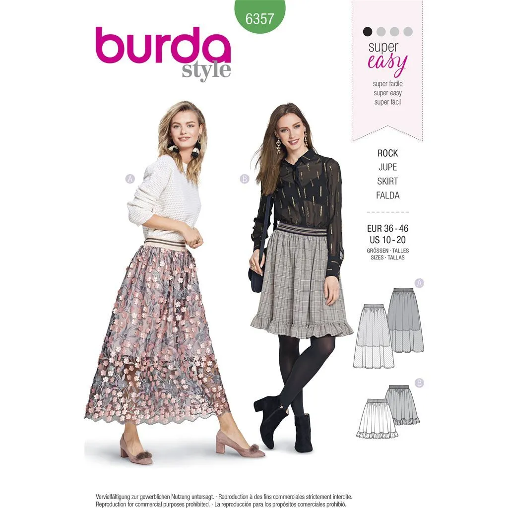 Burda Style Pattern B6357 Women's Skirt