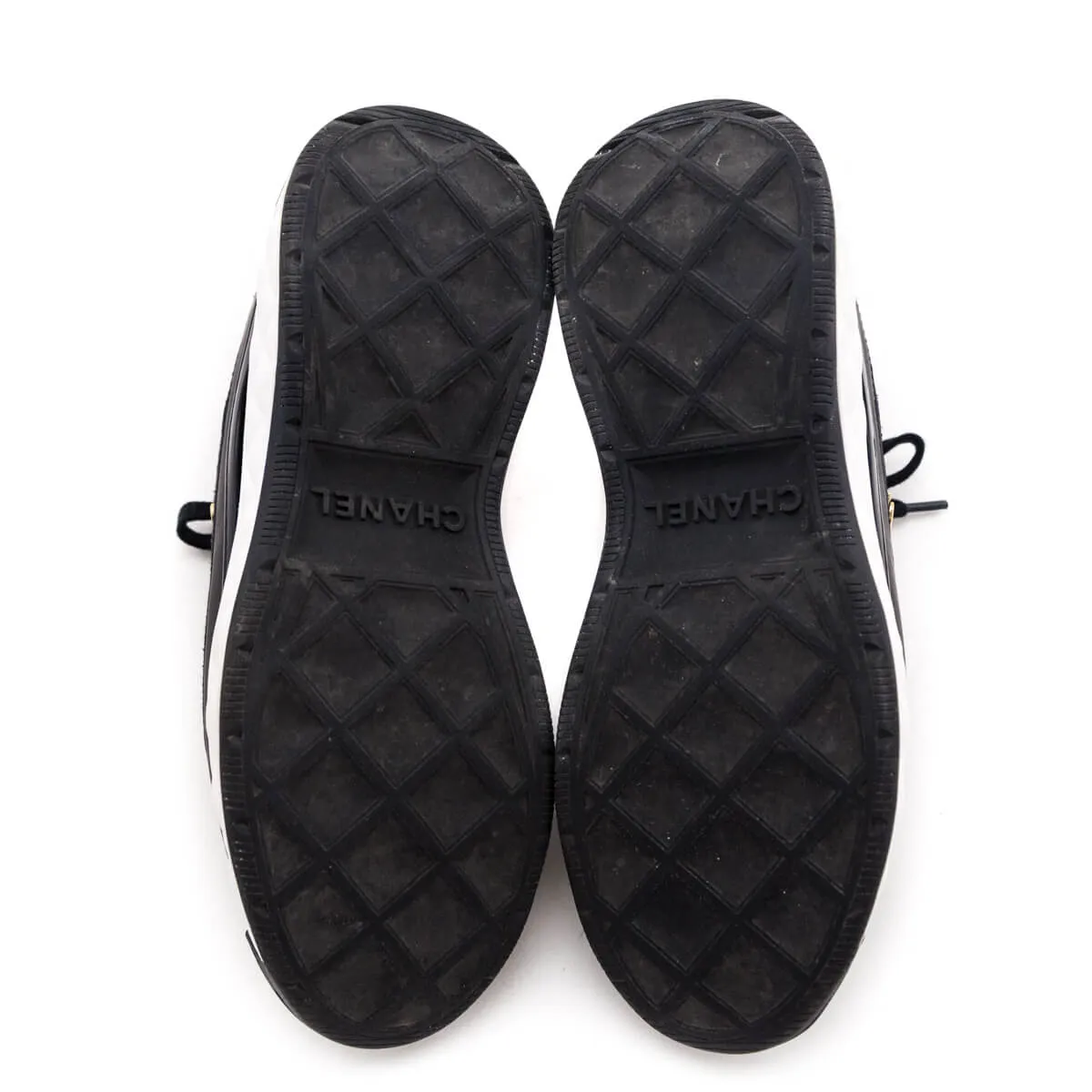 Chanel Black Leather & Suede CC Low Top Sneakers Size US 8 | EU 38