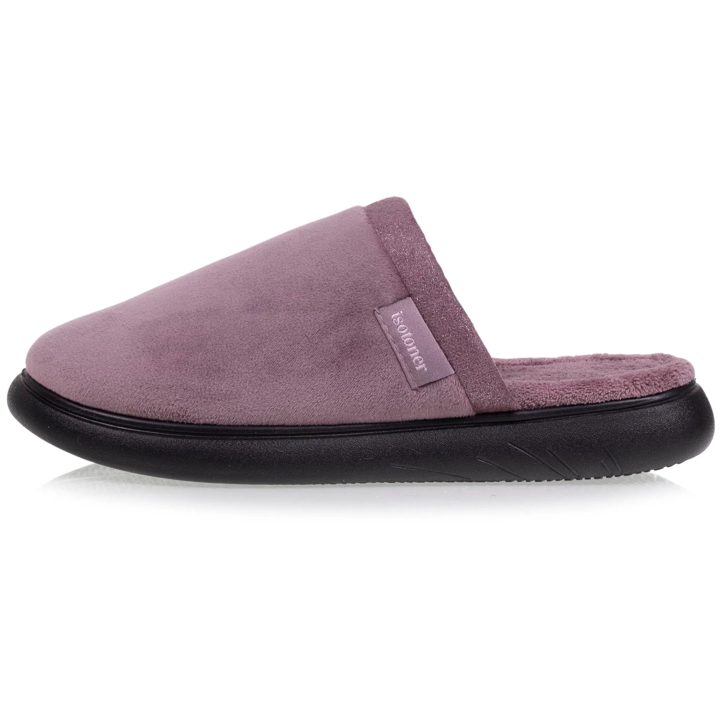 Chaussons mules Femme Taupe pailleté