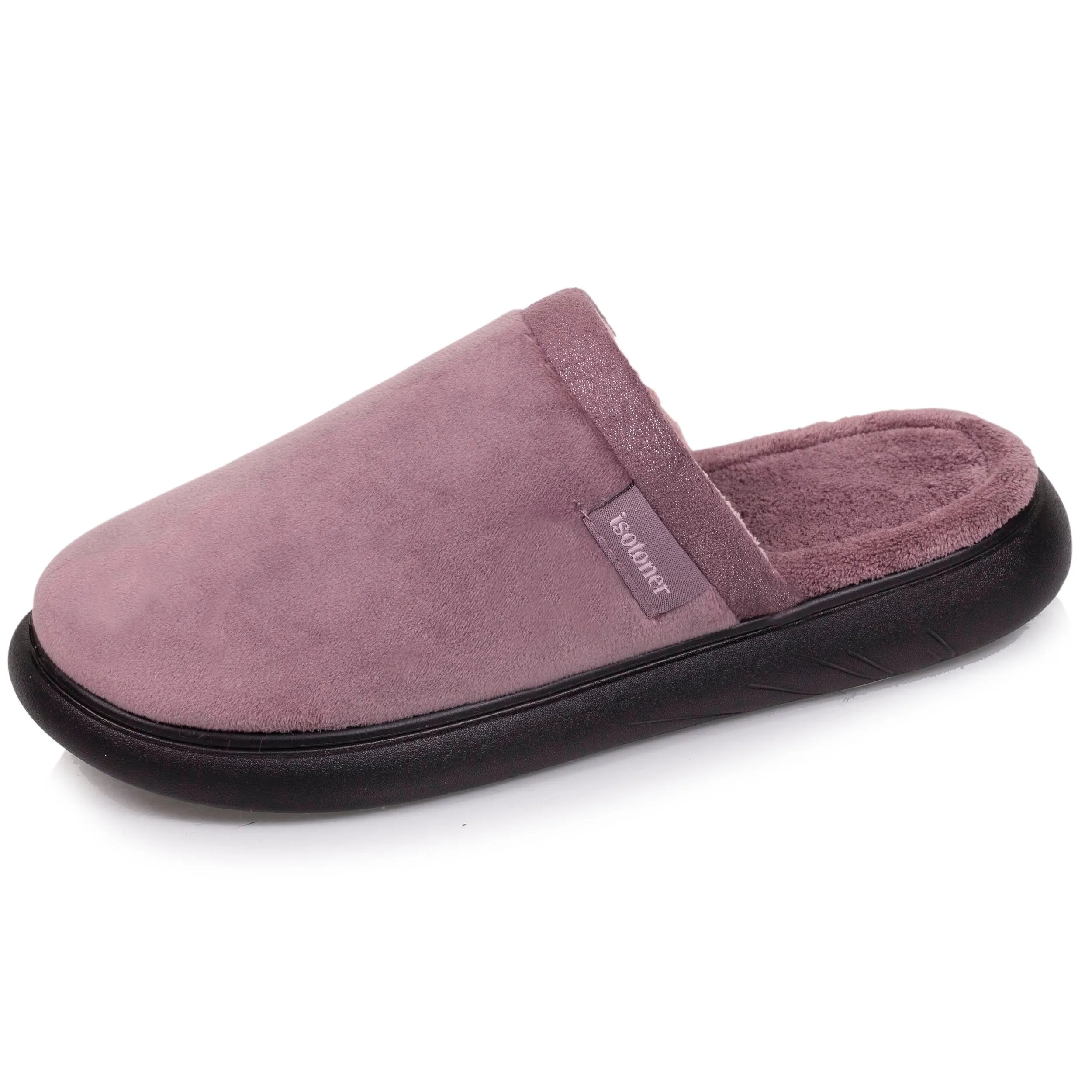Chaussons mules Femme Taupe pailleté