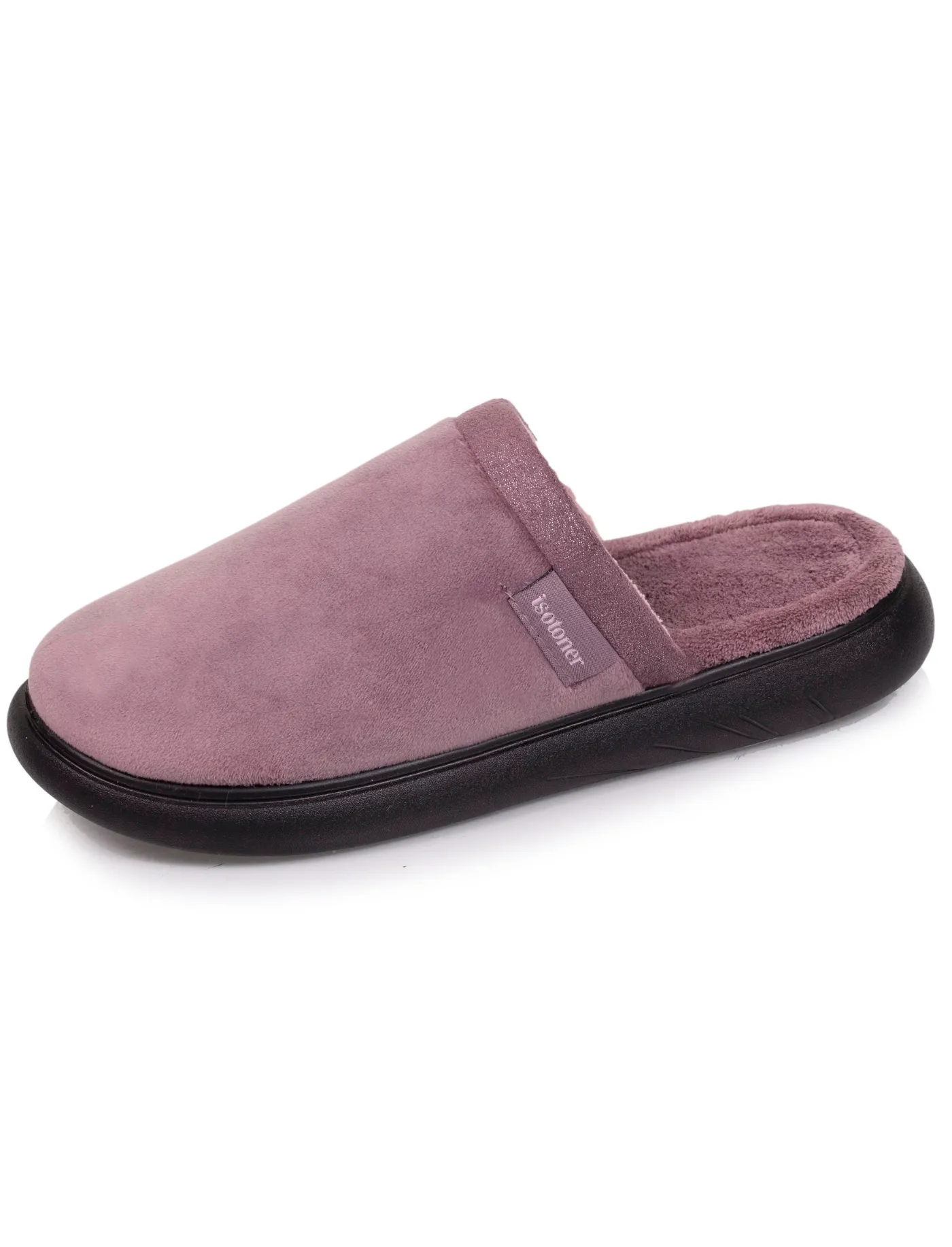Chaussons mules Femme Taupe pailleté