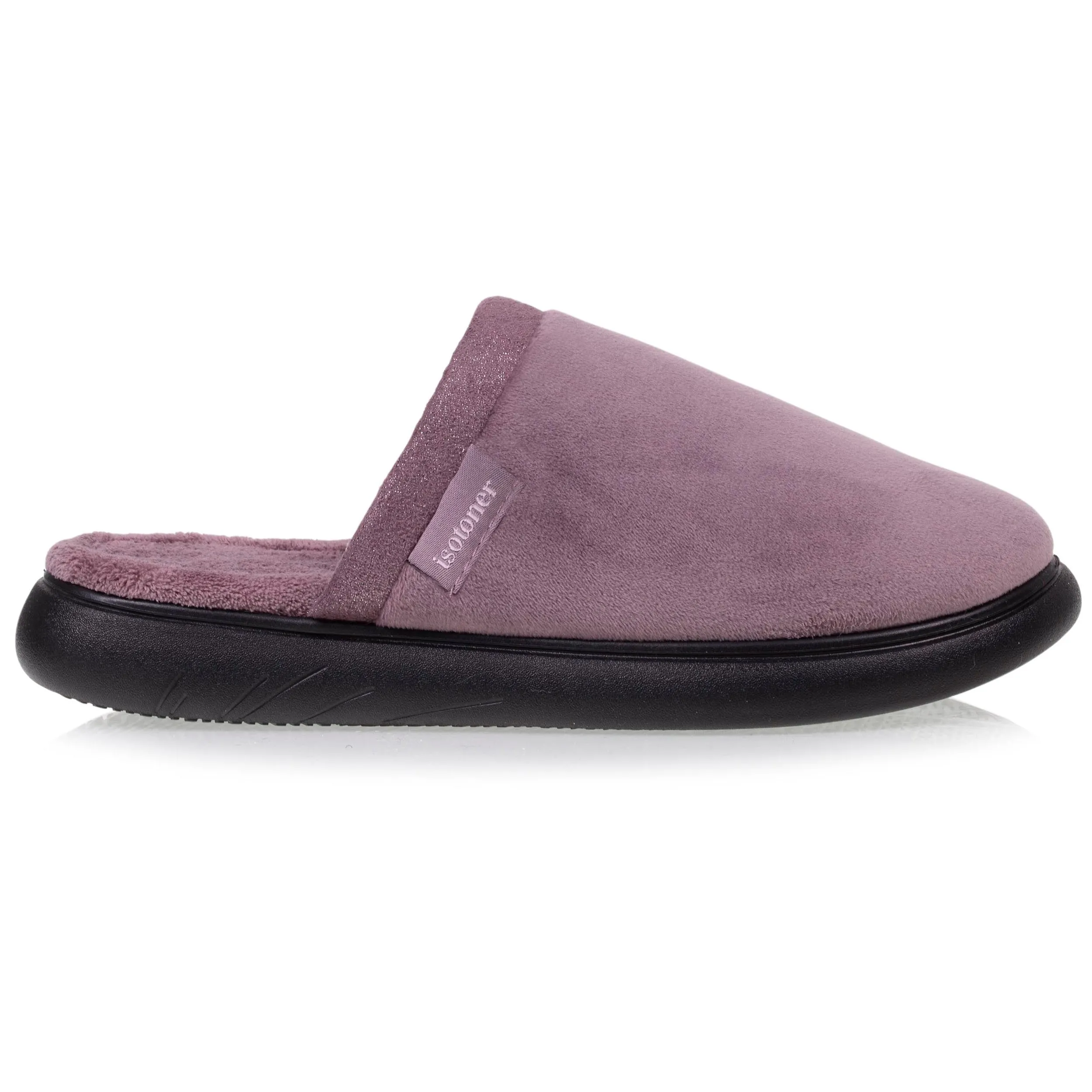 Chaussons mules Femme Taupe pailleté