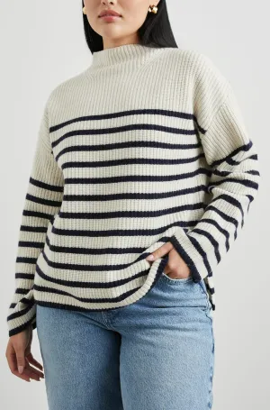CLAUDIA SWEATER - CREAM NAVY STRIPE