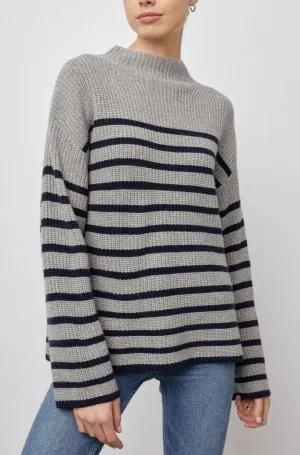 CLAUDIA SWEATER - HEATHER NAVY STRIPE