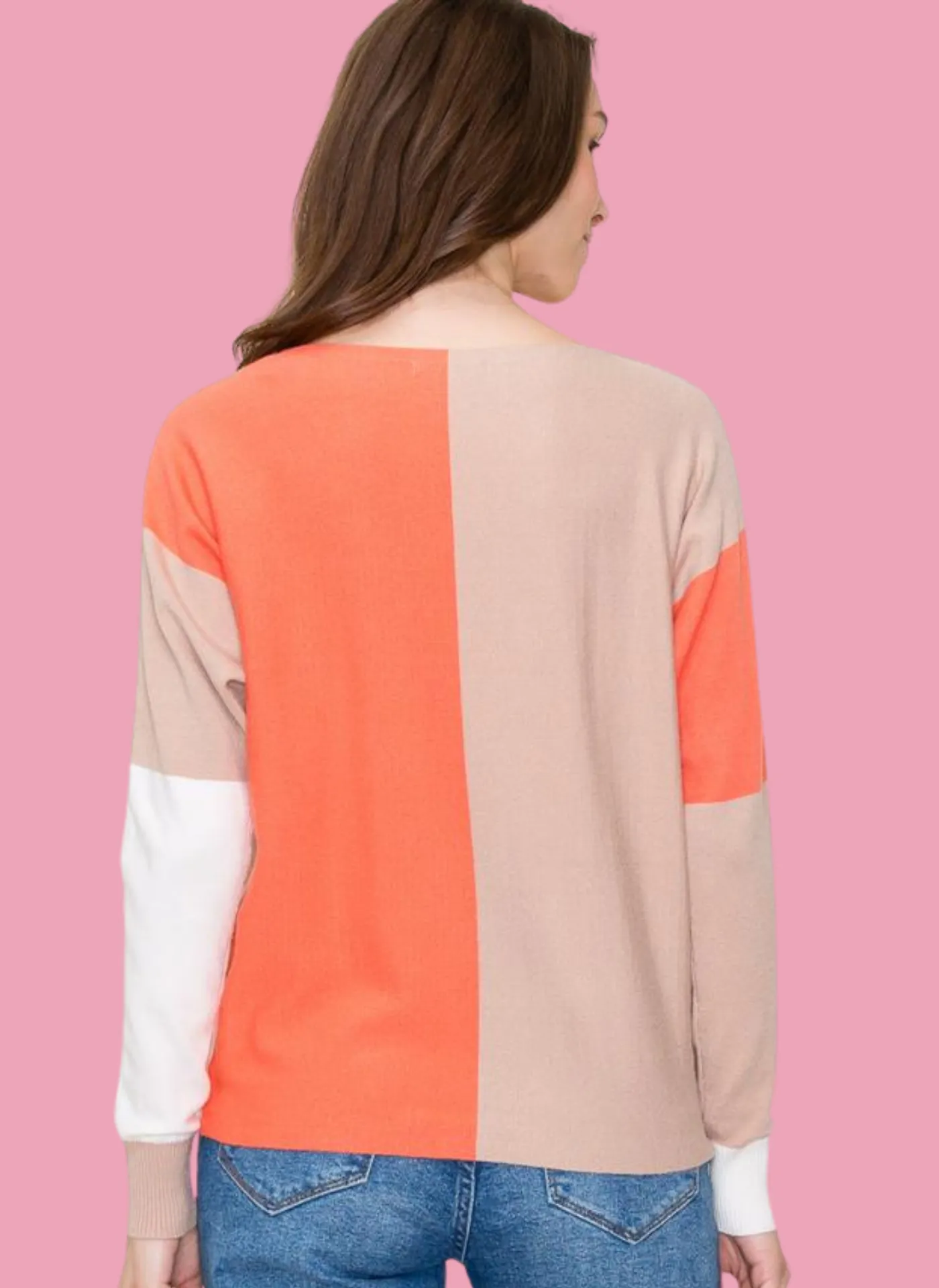 Colorblock Boatneck Sweater