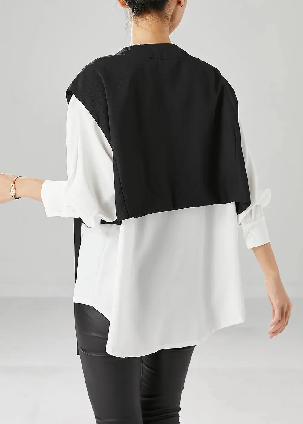 Colorblock Oversized Patchwork Cotton Coats