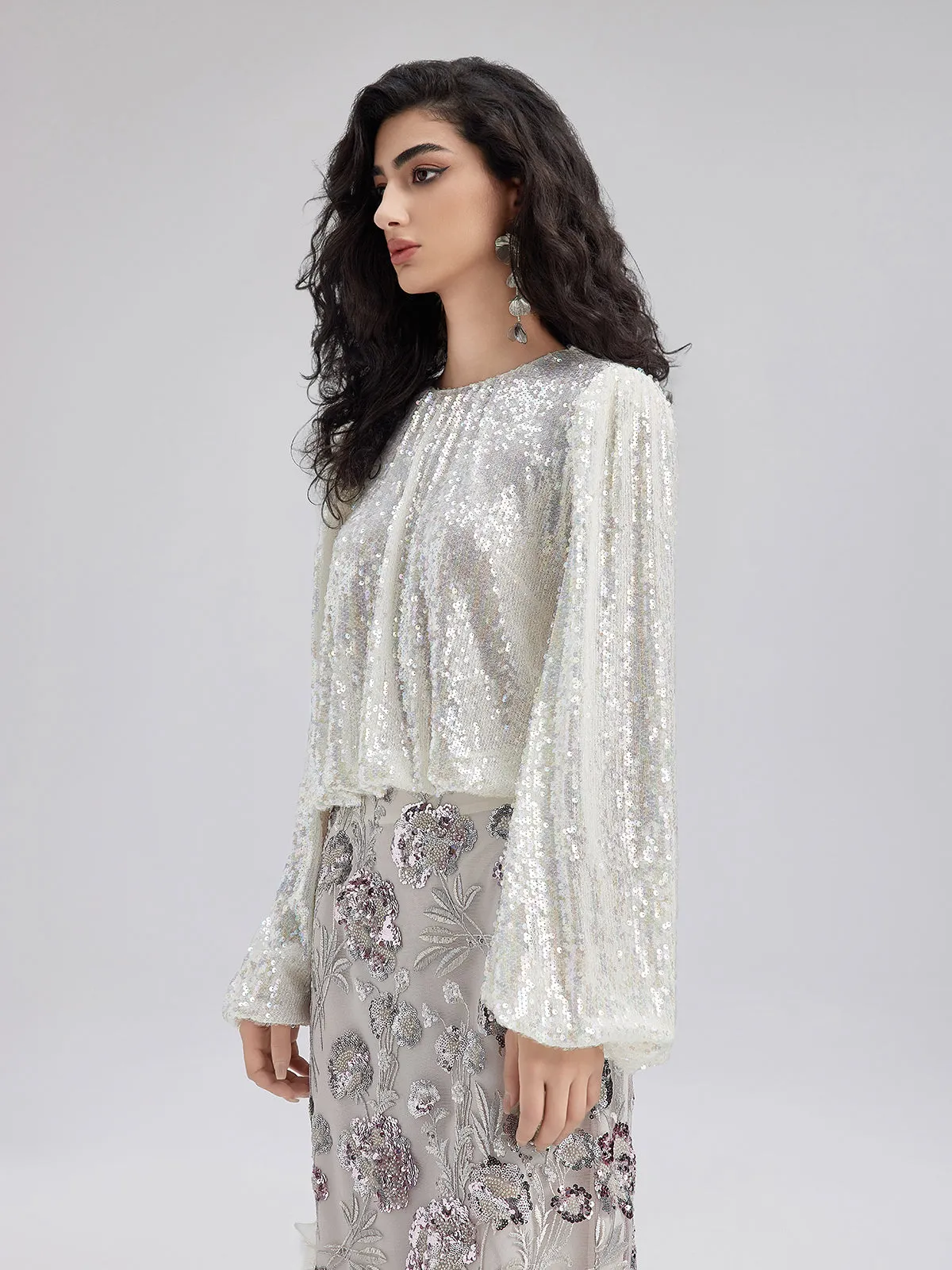 Colorful Sequin Neo Chinese Style Top
