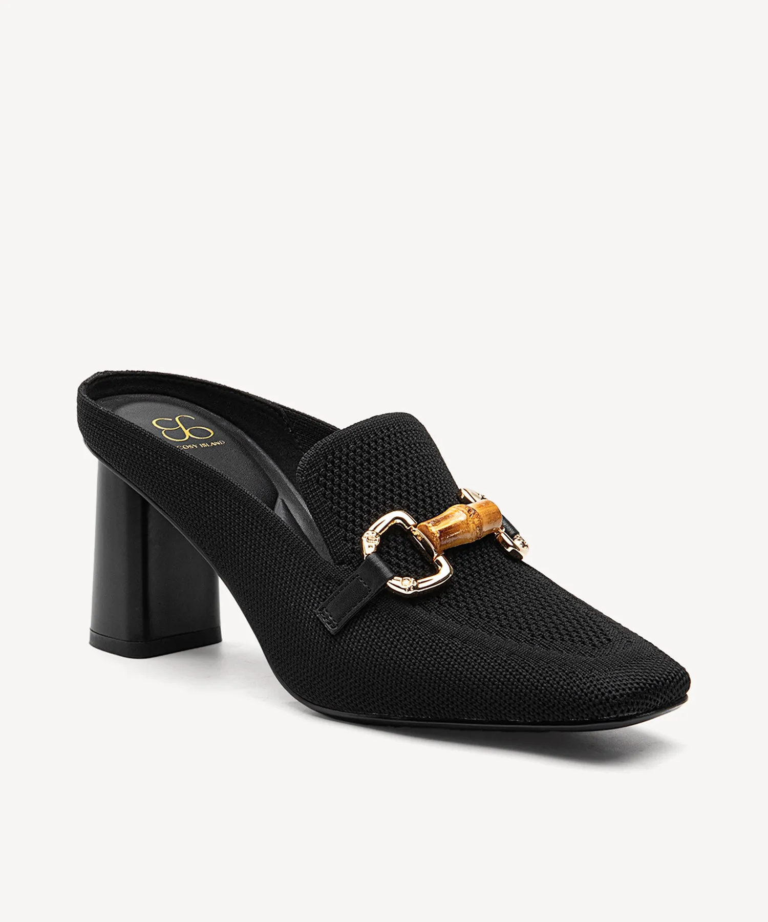 Commute Natural Square Toe Heeled Mules