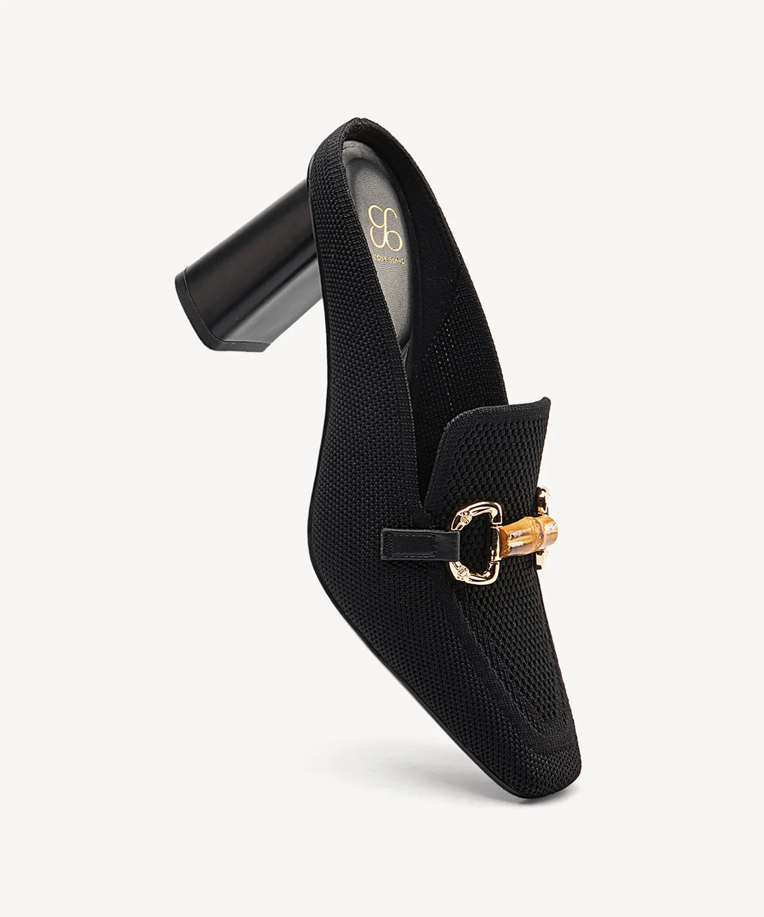 Commute Natural Square Toe Heeled Mules