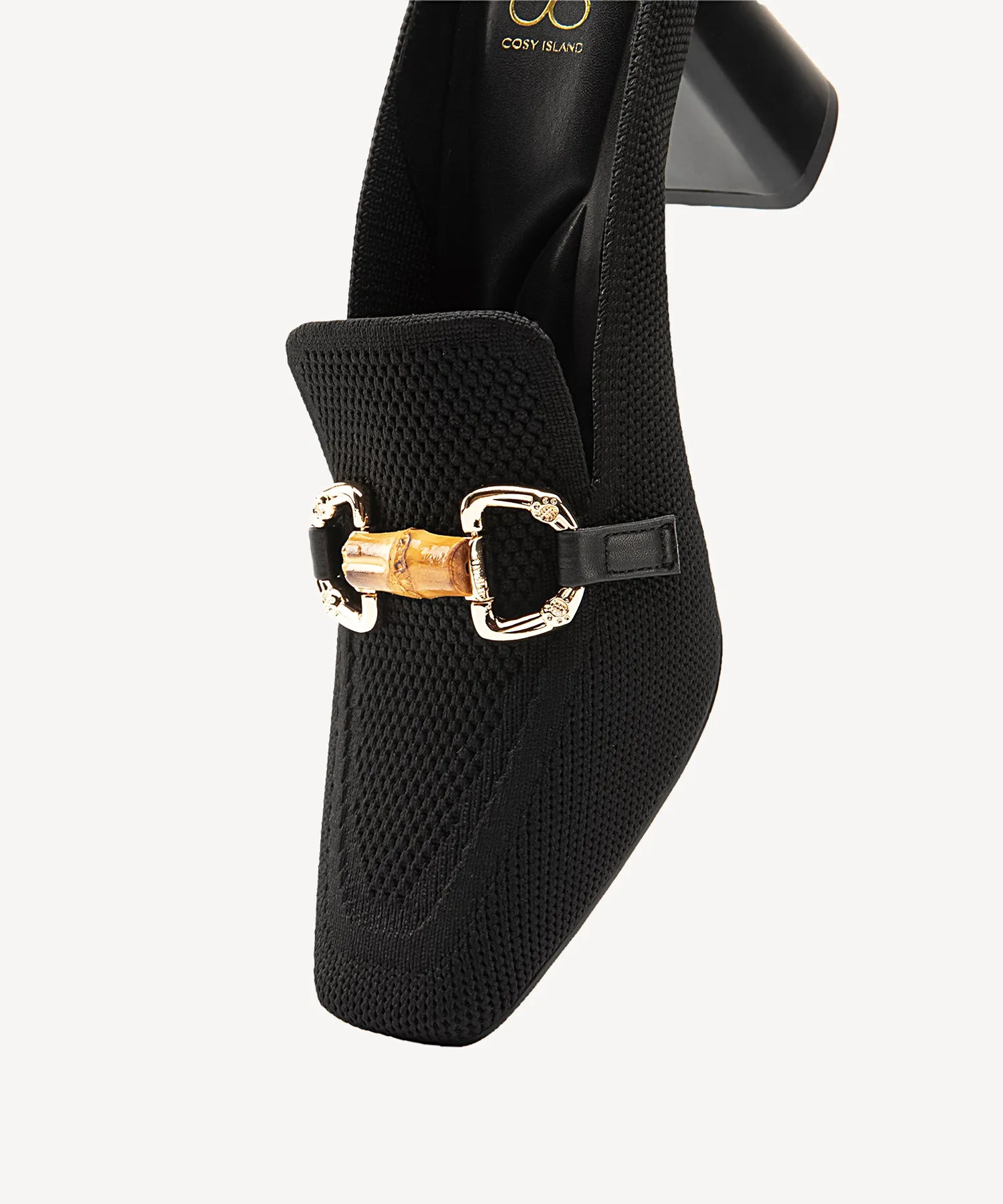 Commute Natural Square Toe Heeled Mules