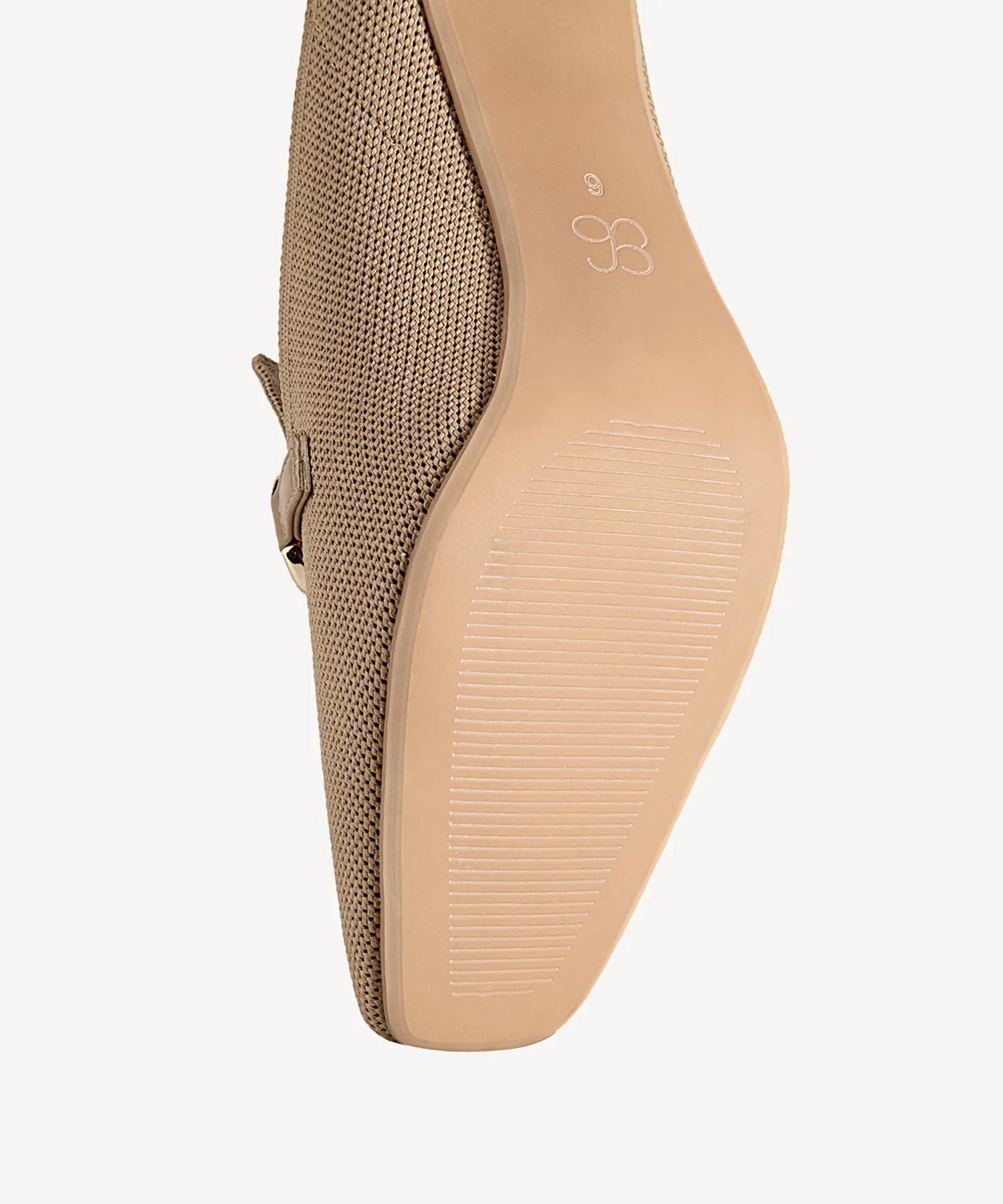 Commute Natural Square Toe Heeled Mules