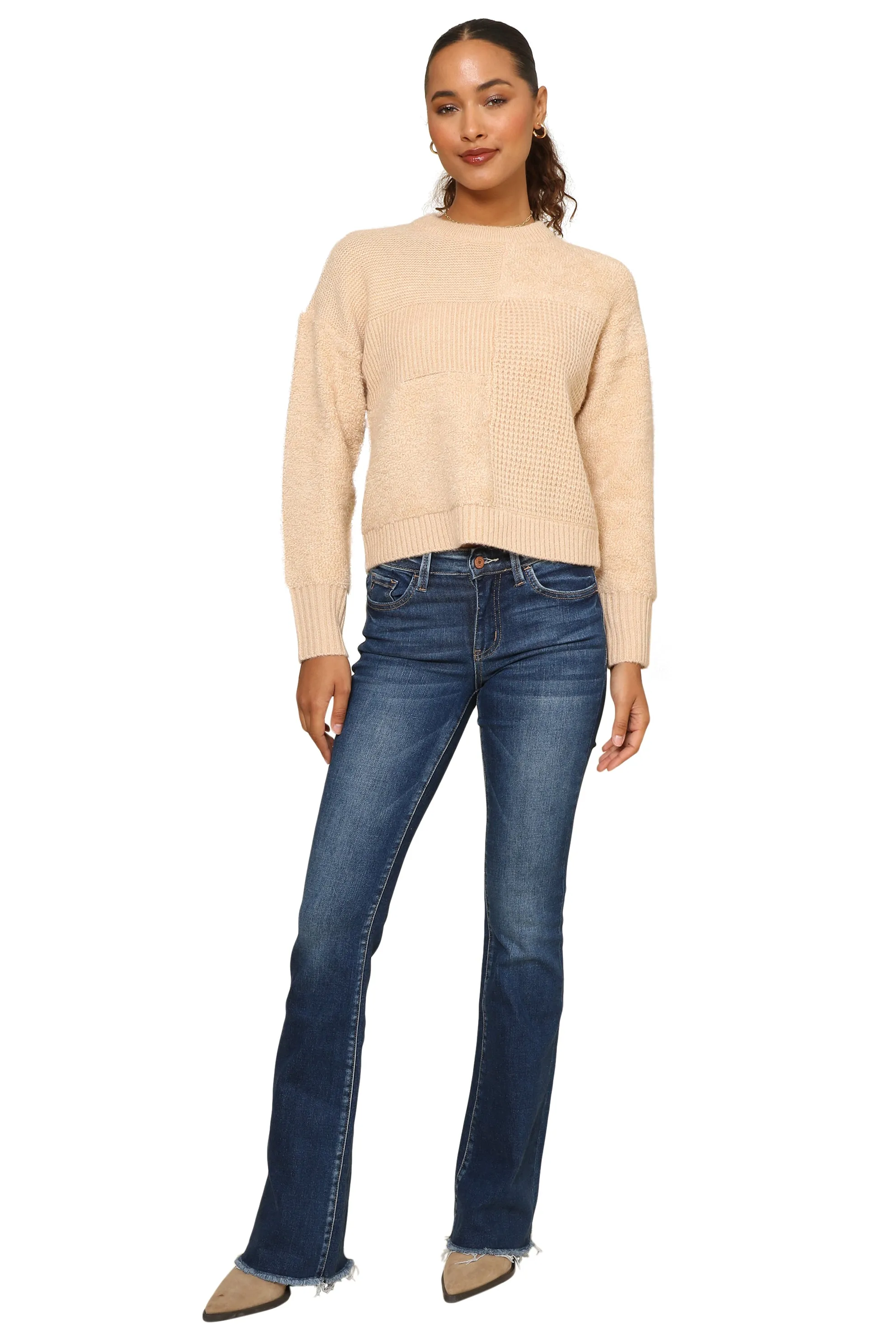 Crop Patchwork Boxy Sweater