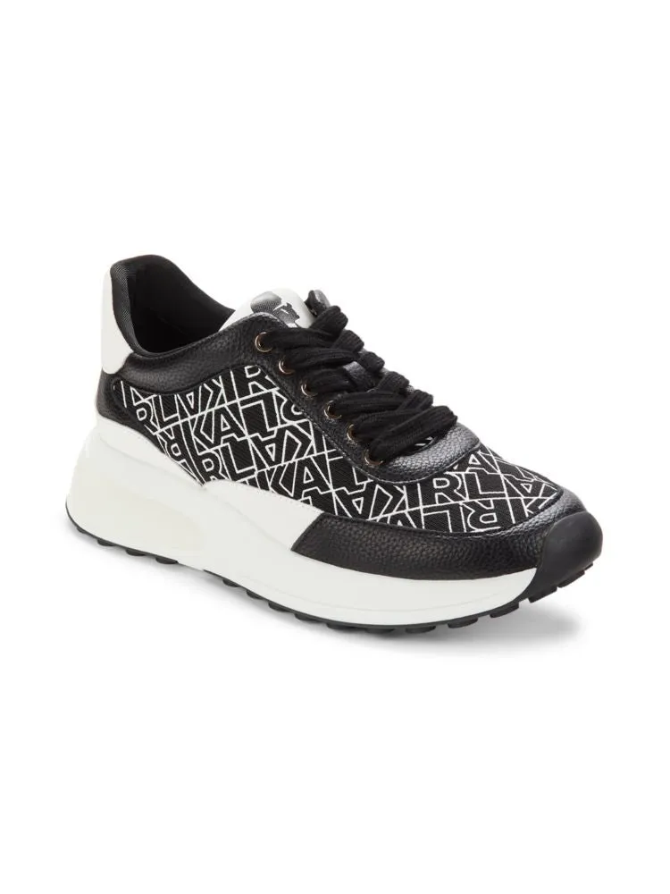 Dallas Karl Lagerfeld Paris Chunky Logo Sneakers in Black White