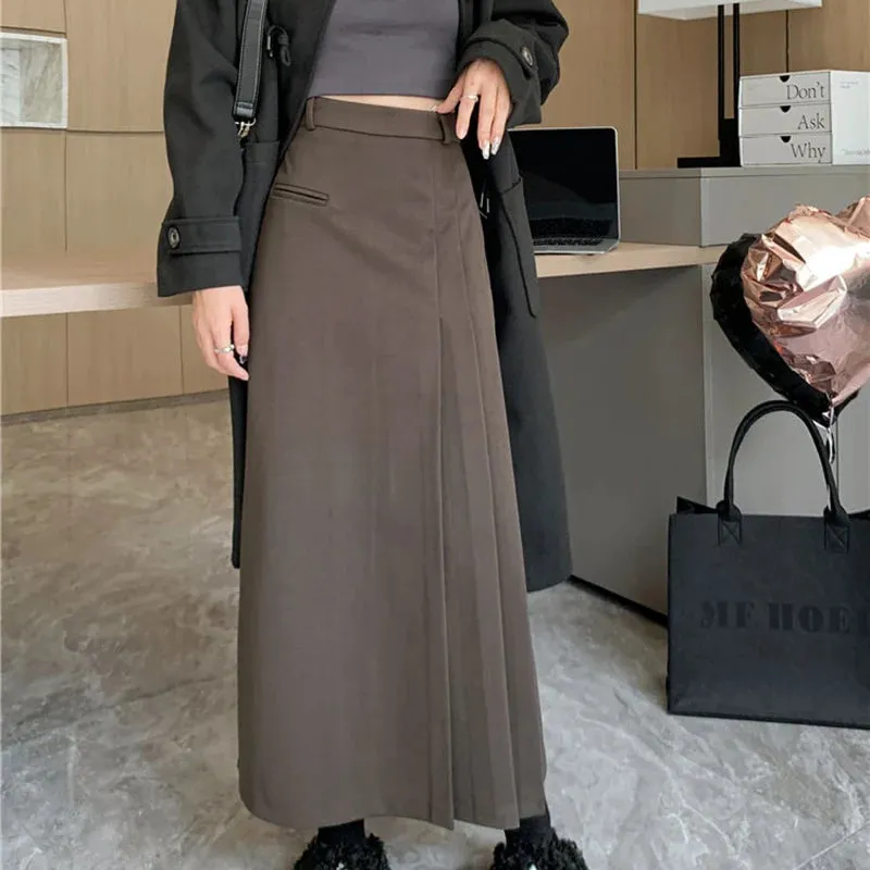 DressBetty - Vintage Pleated College Style High Waist A-Line Skirt