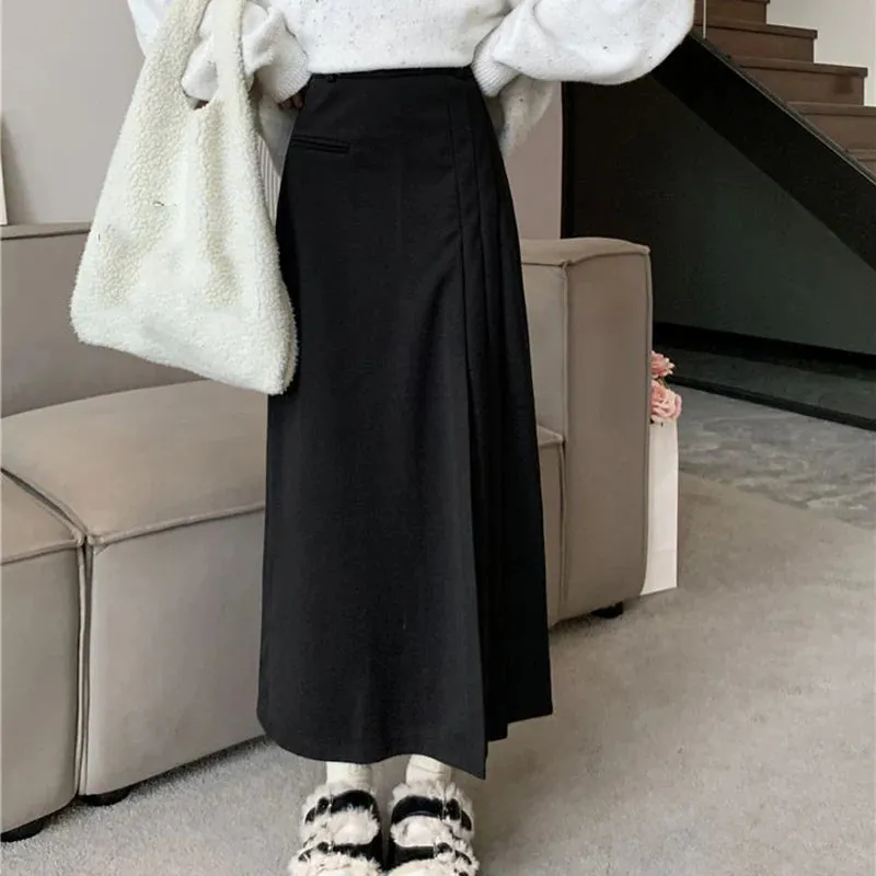 DressBetty - Vintage Pleated College Style High Waist A-Line Skirt
