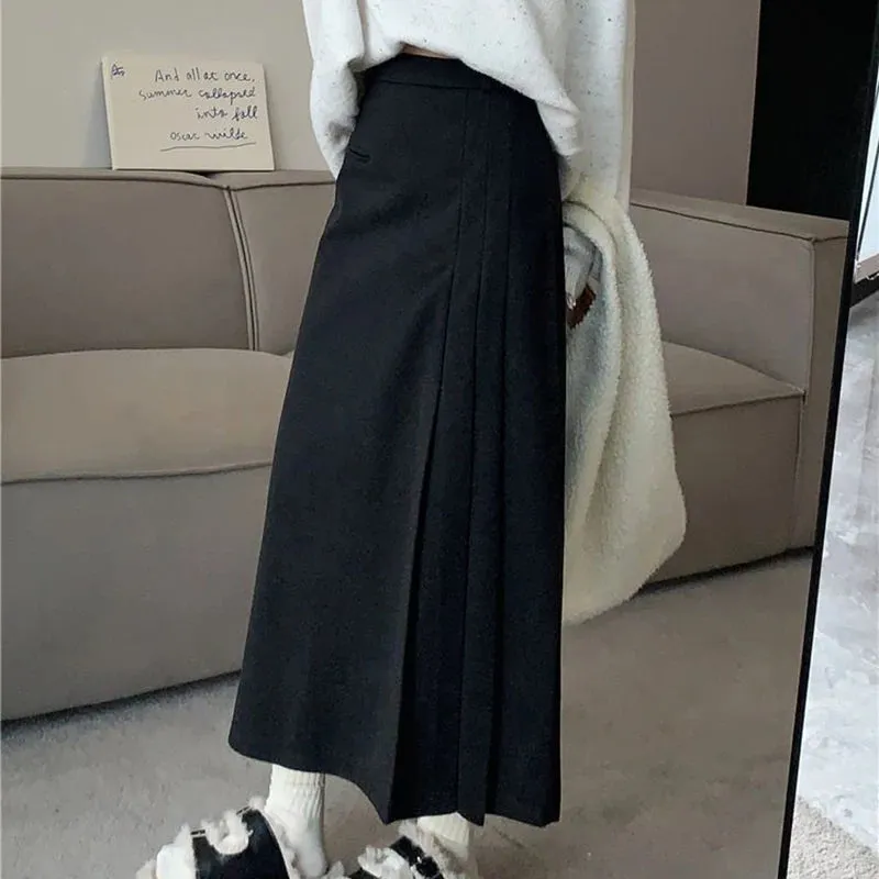DressBetty - Vintage Pleated College Style High Waist A-Line Skirt
