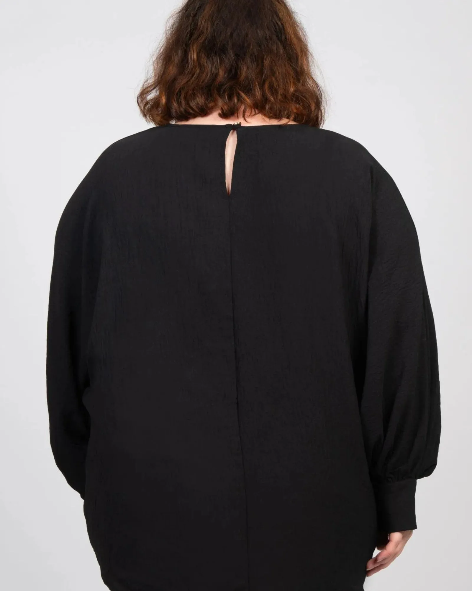Eloise Oversized Blouse Long Sleeves Solid | Black