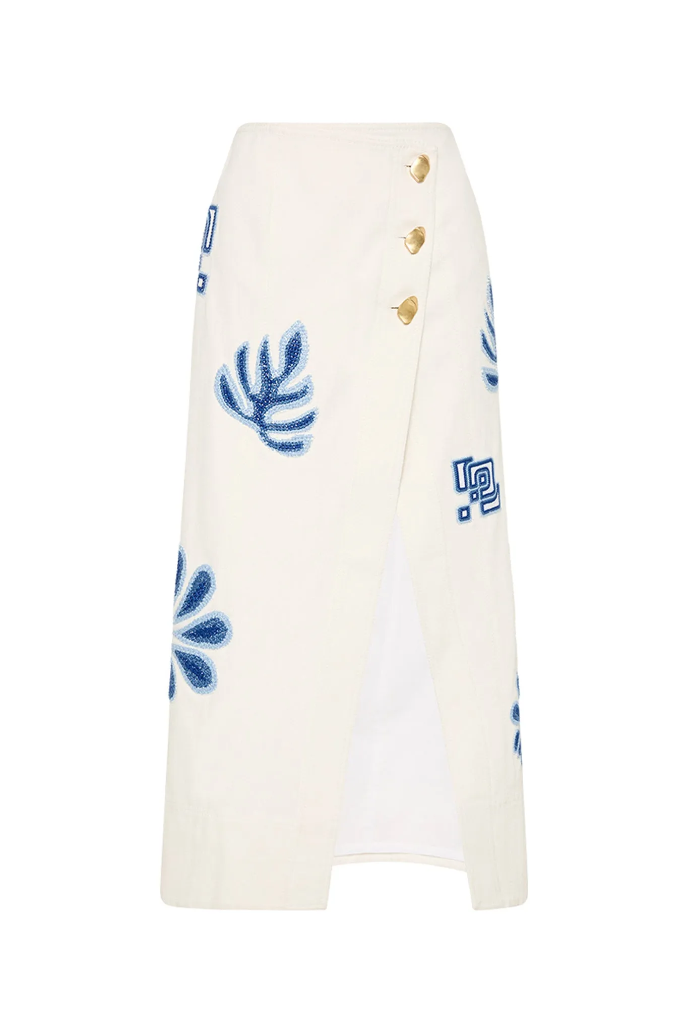 Esprit Embroidered Midi Skirt