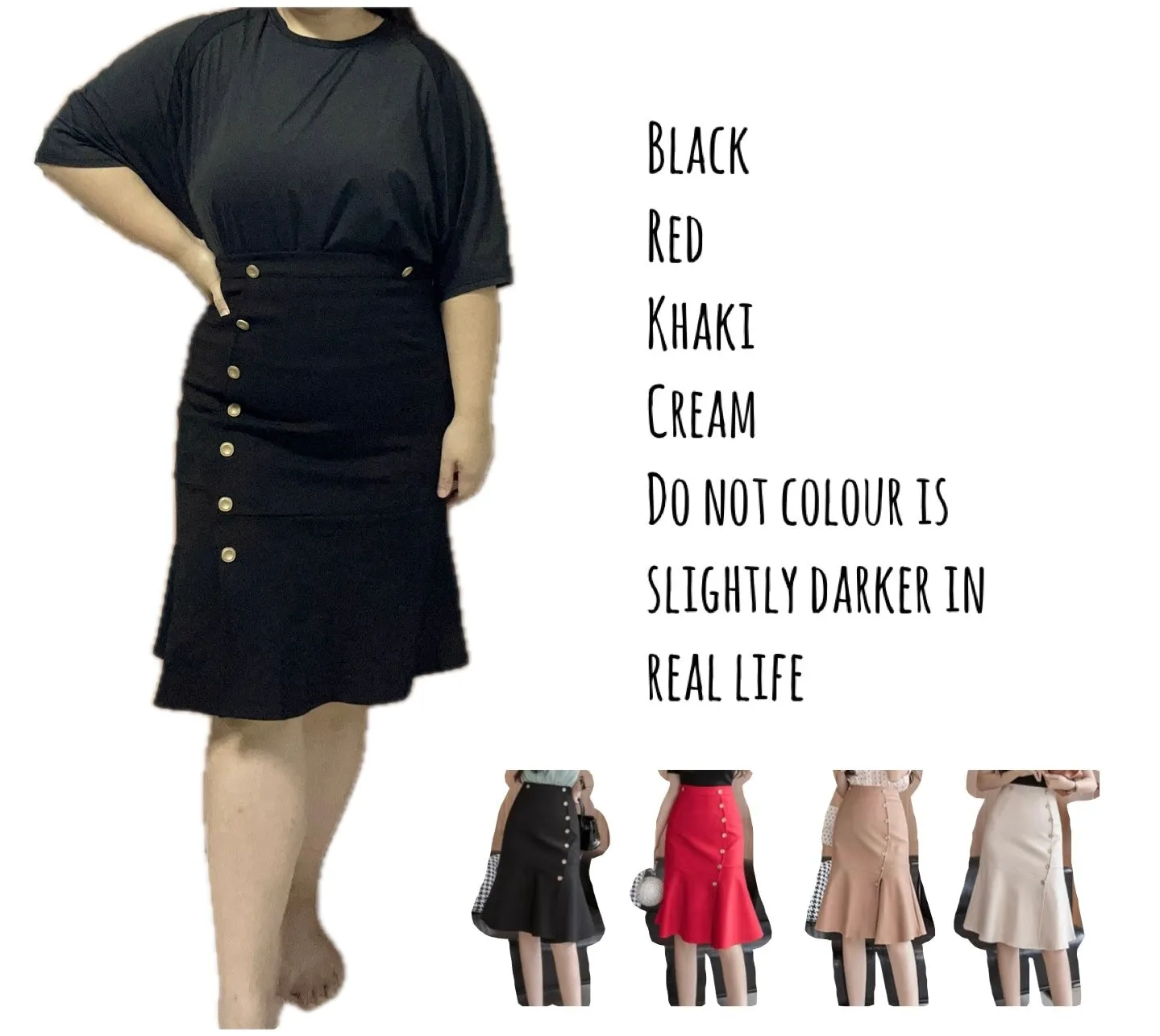 Everyday stretchy cotton high waisted skirt - style 2