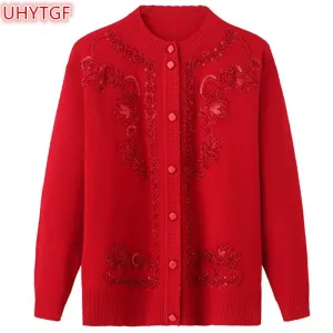 Floral Spring Jacket Spring Autumn Jacket Knitted Sweaters Women Shirts