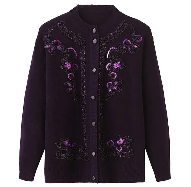Floral Spring Jacket Spring Autumn Jacket Knitted Sweaters Women Shirts