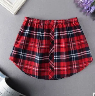 Hem Plaid Sweater Skirt Dress Inner Wear