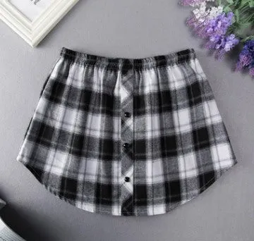 Hem Plaid Sweater Skirt Dress Inner Wear
