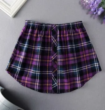 Hem Plaid Sweater Skirt Dress Inner Wear