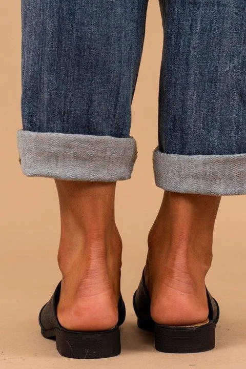 I Mean Business Black Flat Mules