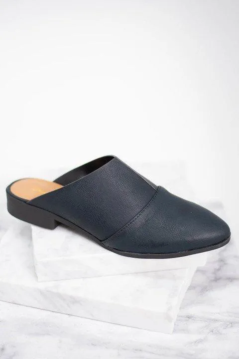 I Mean Business Black Flat Mules