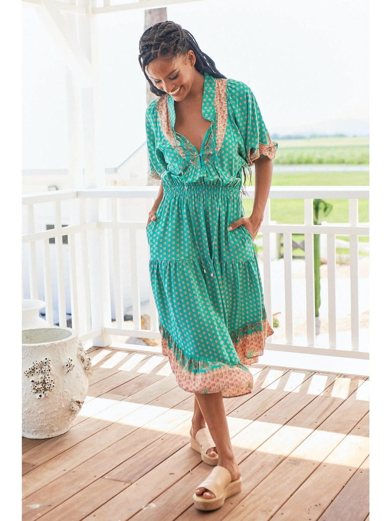 JAASE Jade Print Jasmine Midi Dress