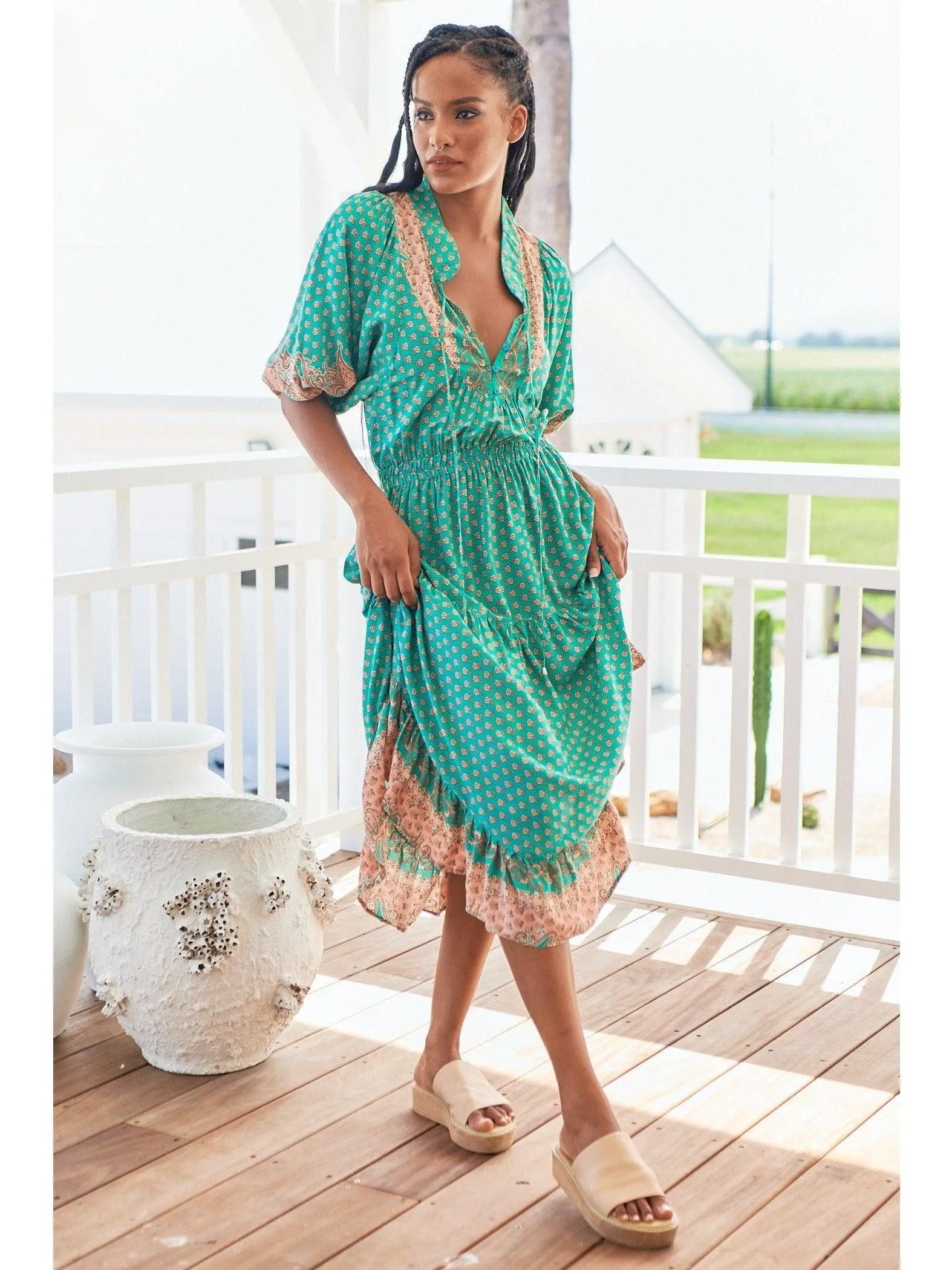 JAASE Jade Print Jasmine Midi Dress