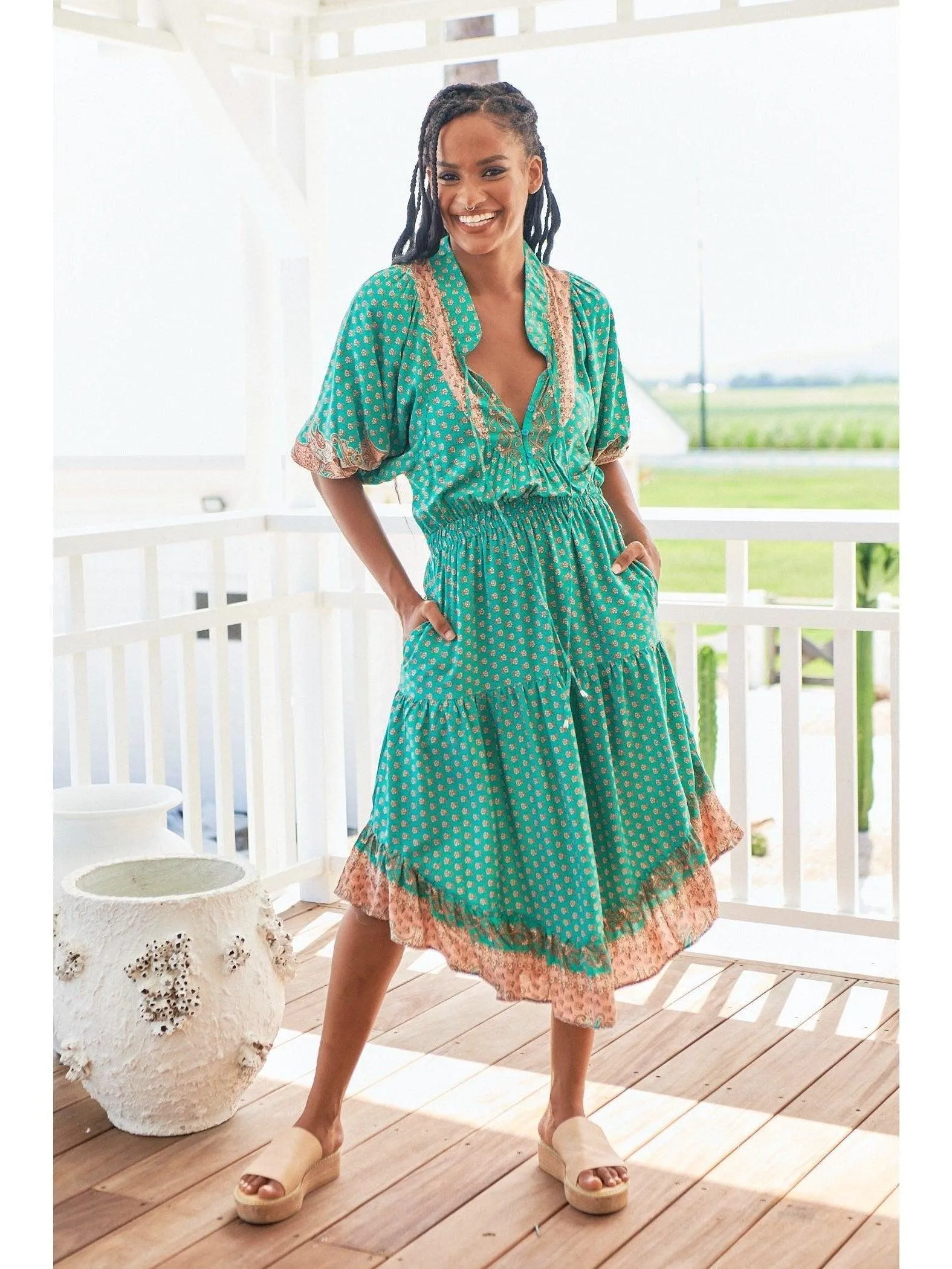 JAASE Jade Print Jasmine Midi Dress