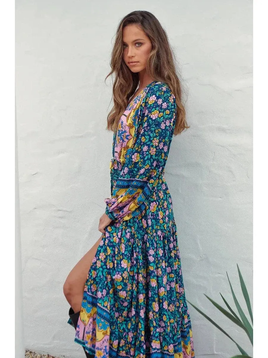JAASE Posy Print Teresa Maxi Dress - Teal