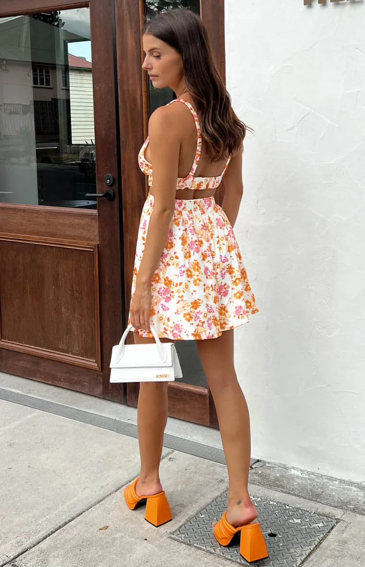 Juliette Orange Floral Mini Dress